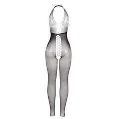 SUBBLIME - 951832 BODYSTOCKING WITH OPEN BACK AND CROSSOVER DETAILS BLACK ONE SIZE