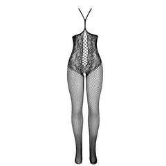 SUBBLIME - 951849 BLACK HALTER NECKLINE FISHNET BODYSUIT ONE SIZE