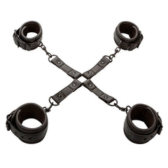 CALEXOTICS - NOCTURNAL CONNECTOR HOG TIE ADJUSTABLE LEATHER BLACK