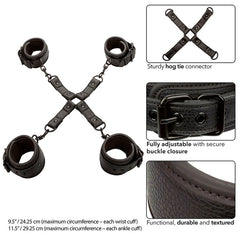 CALEXOTICS - NOCTURNAL CONNECTOR HOG TIE ADJUSTABLE LEATHER BLACK