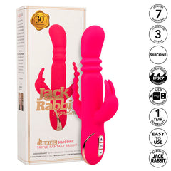 CALEXOTICS - JACK FANTASY TRIPLE HEATED PINK RABBIT VIBRATOR
