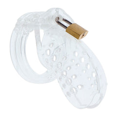 HIDDEN DESIRE - EXTREME CLEAR ADJUSTABLE ACRYLIC CHASTITY COCK CAGE