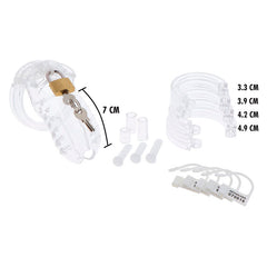HIDDEN DESIRE - EXTREME CLEAR ADJUSTABLE ACRYLIC CHASTITY COCK CAGE