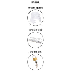 HIDDEN DESIRE - EXTREME CLEAR ADJUSTABLE ACRYLIC CHASTITY COCK CAGE