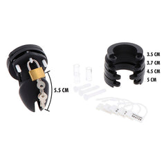 HIDDEN DESIRE - EXTREME CHASTITY SILICONE CAGE SIZE S BLACK