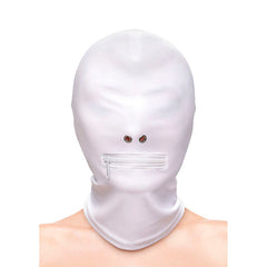 NS NOVELTIES - FETISH & FASHION CLOSED MOUTH ZIPPER HOOD NYLON WHITE
