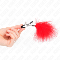 KINK - RED FEATHER CLIP 7 CM
