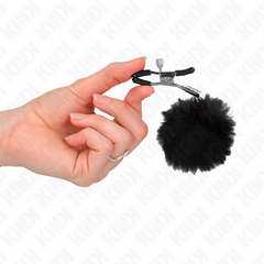 KINK - BLACK FAUX FUR BALL CLAMP 6 CM