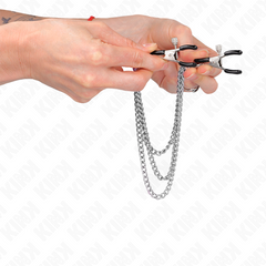 KINK - NIPPLE CLAMPS WITH 3 SILVER CHAINS 20/23/28 CM