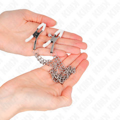 KINK - NIPPLE CLAMPS WITH 2 THIN SILVER CHAINS 20/23 CM