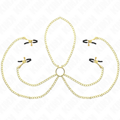 KINK - 4 ADJUSTABLE NIPPLE AND CLITORITE CLAMPS GOLD