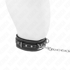 KINK - PVC LEATHER NECKLACE WITH BELT 105 CM RHINESTONES RIVET 41.5 X 4 CM