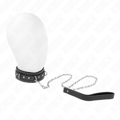KINK - PVC LEATHER NECKLACE WITH BELT 105 CM RHINESTONES RIVET 41.5 X 4 CM