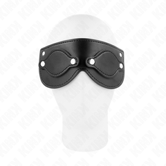 KINK - LEATHER MASK WITH DETACHABLE EYE COVERS 22 x 9 CM