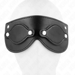 KINK - LEATHER MASK WITH DETACHABLE EYE COVERS 22 x 9 CM