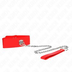 KINK - 65 CM NECKLACE WITH BELT WITH ADJUSTABLE WIDE RED STRAP 33.5-41 CM X 5 CM