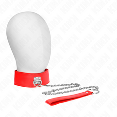 KINK - 65 CM NECKLACE WITH BELT WITH ADJUSTABLE WIDE RED STRAP 33.5-41 CM X 5 CM