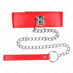 KINK - 65 CM NECKLACE WITH BELT WITH ADJUSTABLE WIDE RED STRAP 33.5-41 CM X 5 CM