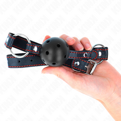 KINK - HARD HOLLOW BLACK BALL GAG MODEL 2 65 x 2.5 CM