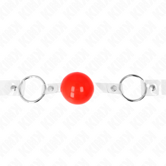 KINK - RED TRANSPARENT PVC BALL GAG 4 CM ADJUSTABLE