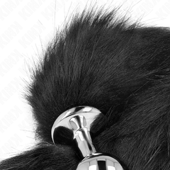 KINK - PLUG ANAL TAMANHO M 8 X 3,5 CM COM CAUDA SINTÉTICA 40 CM PRETO