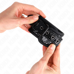 KINK - ADJUSTABLE BLACK DIAMOND PATTERN WRIST 17-26 CM X 5.5 CM