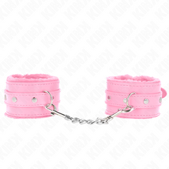 KINK - PREMIUM PINK LEATHER LINING WRIST WITH ADJUSTABLE PINK BELT 17-29 CM X 6 CM