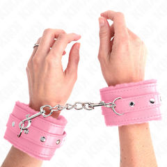 KINK - PREMIUM PINK LEATHER LINING WRIST WITH ADJUSTABLE PINK BELT 17-29 CM X 6 CM