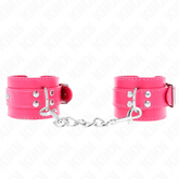KINK - RASPBERRY ROSE CUFFS WITH ADJUSTABLE RASPBERRY ROSE LINING 20-28 CM X 5.5 CM