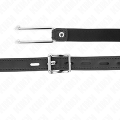 KINK - 11.5CM METAL HOOK GAG WITH ADJUSTABLE LEATHER STRAP 39-58CM X 2CM