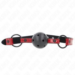 KINK - SHINY LEATHER BALL 4.5 CM GAG 63.5 X 2 CM ADJUSTABLE 41 X 59 CM