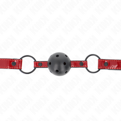 KINK - SHINY LEATHER BALL 4.5 CM GAG 63.5 X 2 CM ADJUSTABLE 41 X 59 CM
