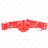 KINK - RED HOLLOW HARD BALL GAG COMPLETE 62 x 2 CM