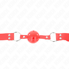 KINK - RED HOLLOW HARD BALL GAG COMPLETE 62 x 2 CM