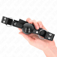KINK - SOFT AND SOLID BALL GAG 4 CM WITH LEATHER STRAP 62 x 2.5 CM ADJUSTABLE 42-58 CM