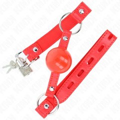 KINK - TPE BALL GAG 4 CM WITH RED LOCK 60 x 2 CM