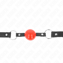 KINK - BALL GAG 4 CM WITH LOCK RED BALL BLACK HANDLE 60 x 2 CM