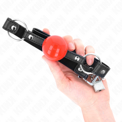 KINK - BALL GAG 4 CM WITH LOCK RED BALL BLACK HANDLE 60 x 2 CM