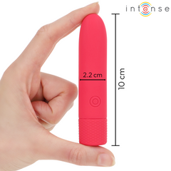 INTENSE - SYMONE USB RECARREGÁVEL VIBRATÓRIA BULLET 8 VIBRAÇÕES VERMELHO 10 X 2,2 CM