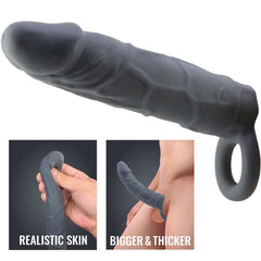 PRETTY LOVE - DARK GREY REALISTIC SKIN PENIS SLEEVE