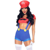 LEG AVENUE - SEXY MARIO BROS COSTUME RED/BLUE S