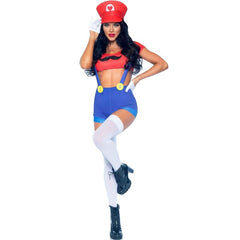 LEG AVENUE - SEXY MARIO BROS COSTUME RED/BLUE M