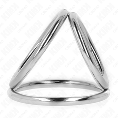 KINK - CHROME METAL TRIPLE COCK RING 3.8 CM TO 5 CM MODEL 2