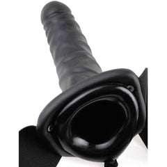 FETISH FANTASY SERIES - 19 CM HOLLOW VIBRATING STRAP-ON BLACK