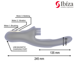 IBIZA - RABITT HIGH-TECH MULTI-CELL CLITORAL BRUSHING AND DUAL WAVE VIBRATOR