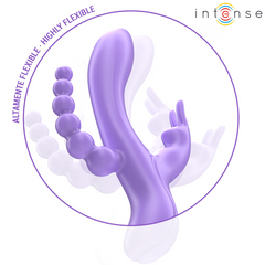 INTENSE - MIKO TRIPLE RABBIT VIBRATOR & STIMULATOR & ANAL 7 VIBRATIONS PURPLE