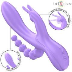 INTENSE - MIKO TRIPLE RABBIT VIBRATOR & STIMULATOR & ANAL 7 VIBRATIONS PURPLE