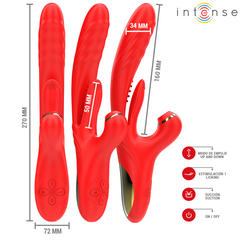 INTENSE - KAROL MULTIFUNCTION VIBRATOR IMPULSE & STIMULATION & SUCTION RED