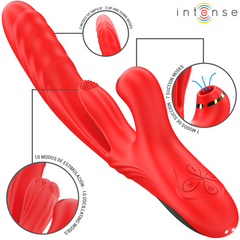 INTENSE - KAROL MULTIFUNCTION VIBRATOR IMPULSE & STIMULATION & SUCTION RED