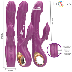 INTENSE - HALLE MULTIFUNCTIONAL VIBRATOR WITH PURPLE DOLPHIN STIMULATING TONGUE
